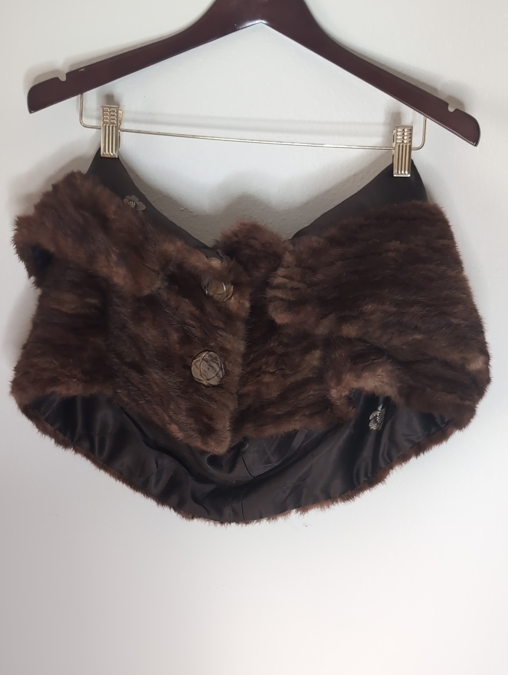 Vintage Brown Faux Fur Collar Capelet